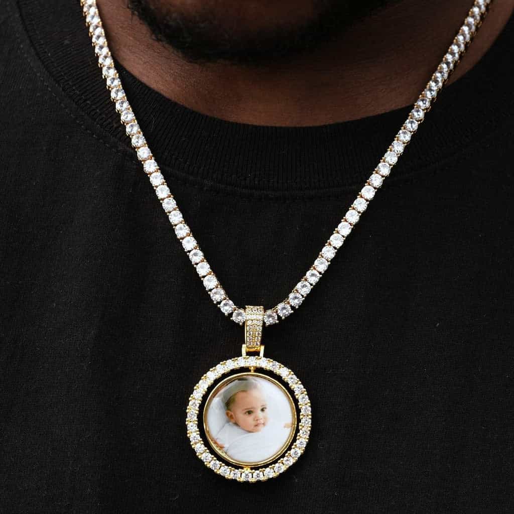 3D SPINNING 2-FACED CUSTOM PICTURE ROUND PENDANT - 42mm - TONGSHOP