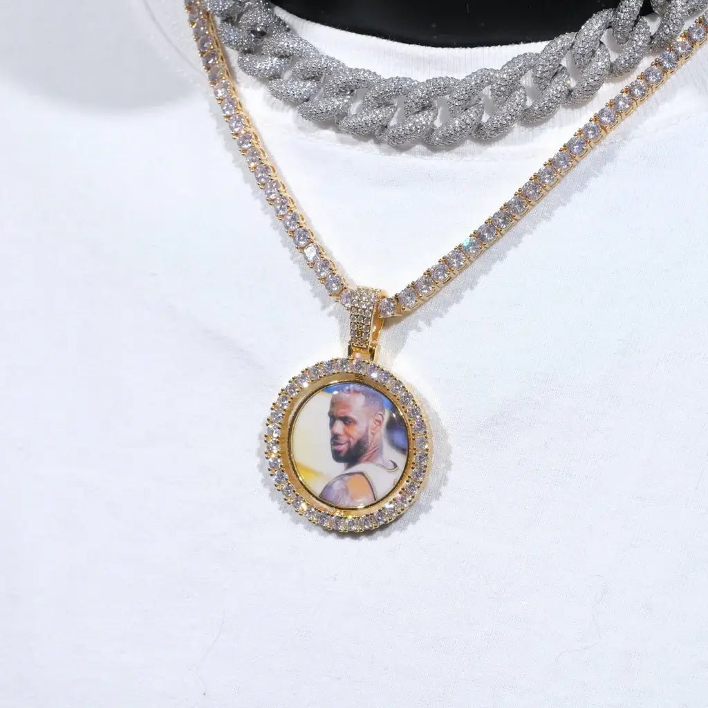 3D SPINNING 2-FACED CUSTOM PICTURE ROUND PENDANT - 42mm - TONGSHOP