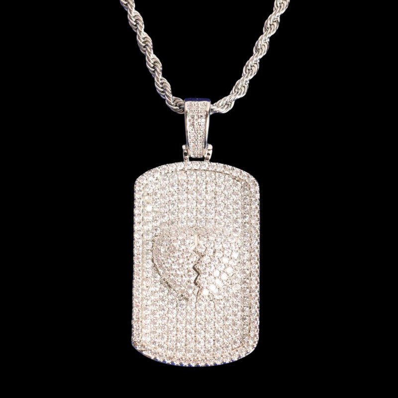 3D Custom Photo Broken Heart Dog Tags - TONGSHOP / Length:16 / Length:18