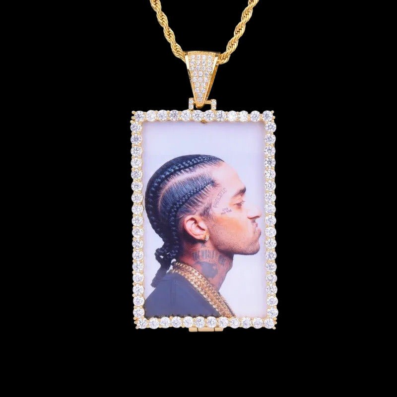 3D Custom Photo Large Square Pendant - 40mm - TONGSHOP / Length:16 / Length:18