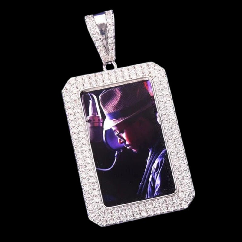 3D Custom Photo Square Pendant - 35mm - TONGSHOP / Length:16 / Length:18