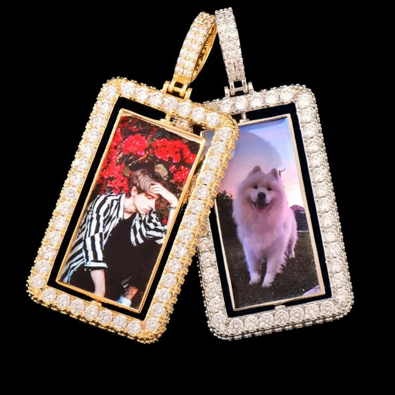 3D Custom Rotating Rectangular Pendant - 32mm - TONGSHOP / Length:16 / Length:18