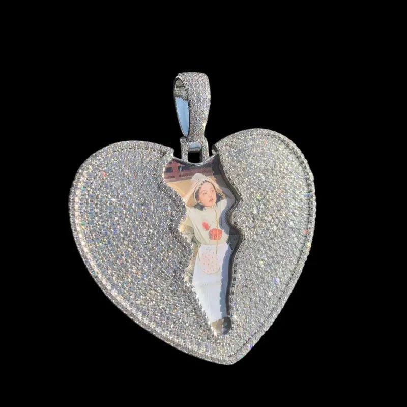 3D Customized Cracked Love Pendant - 55mm - TONGSHOP / Length:16 / Length:18