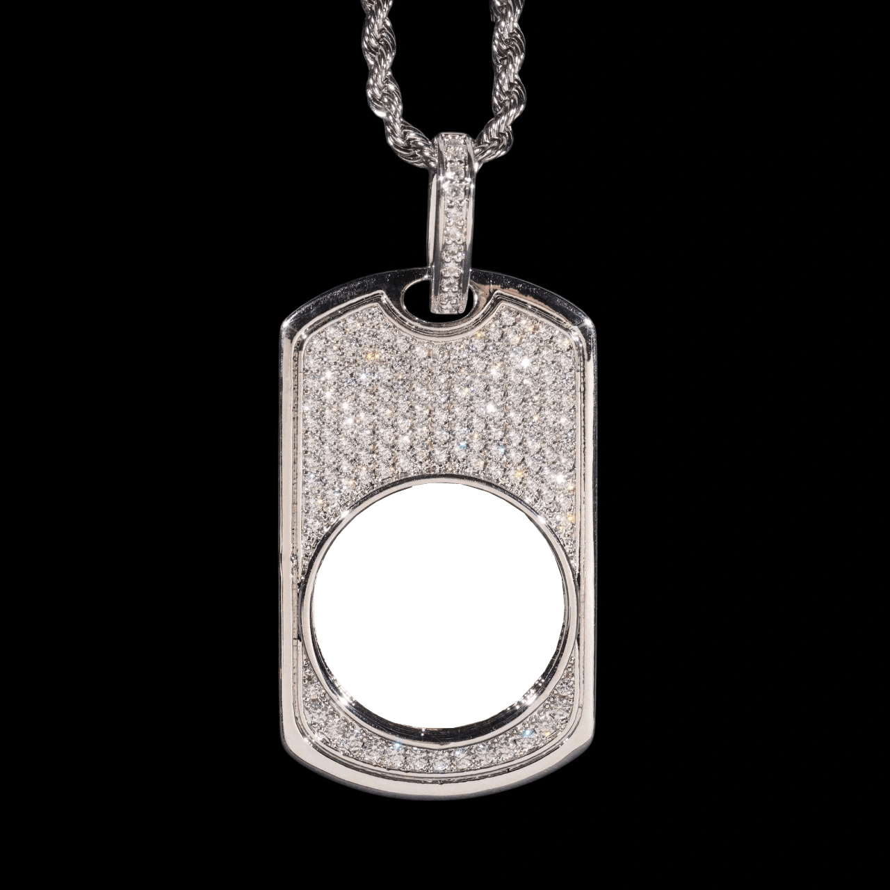 3D Customized Photo Dog Tag Pendant - 30mm - TONGSHOP / Length:16 / Length:18