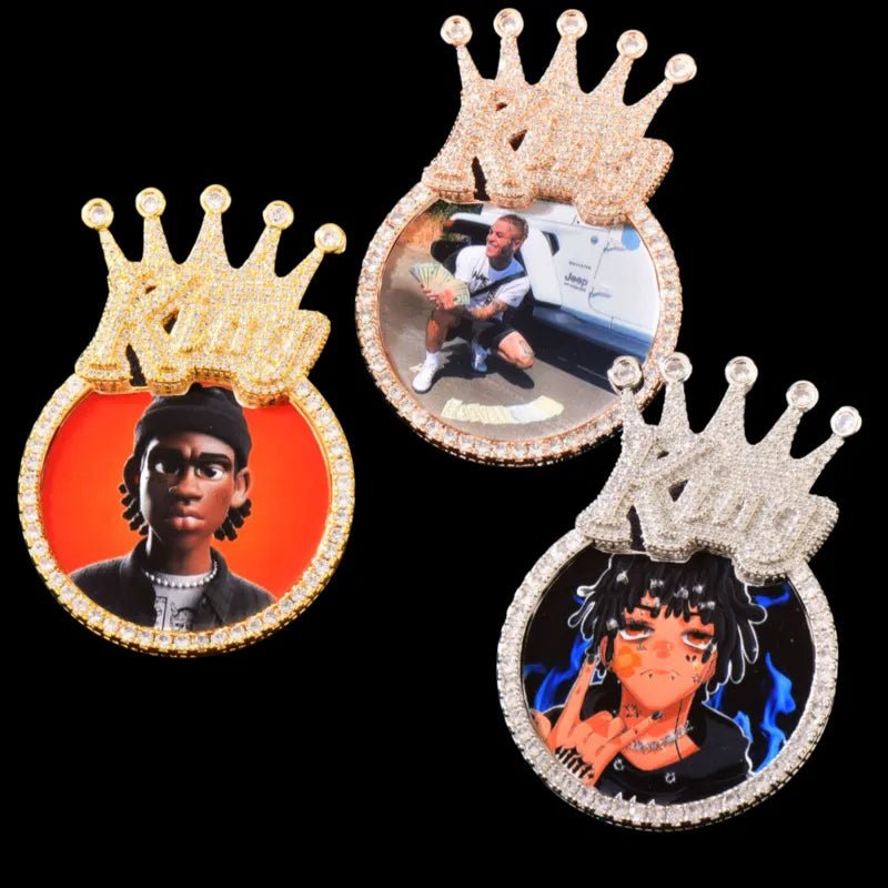 3D Customized Photo King Pendant - 45mm - TONGSHOP / Length:16 / Length:18