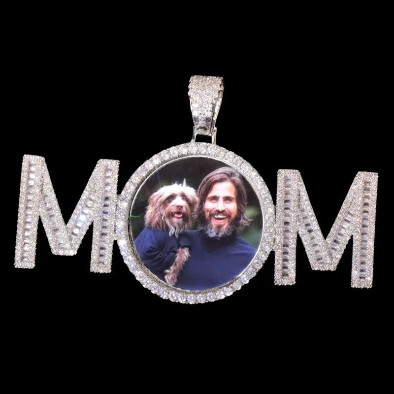 3D Customized Photo Letter Round Pendant - 80mm - TONGSHOP / Length:16 / Length:18