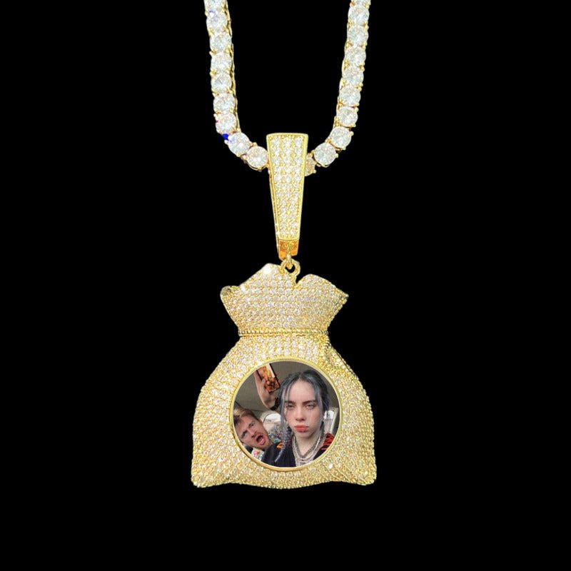 3D Customized Photo Money Bag Pendant - 42mm - TONGSHOP / Length:16 / Length:18