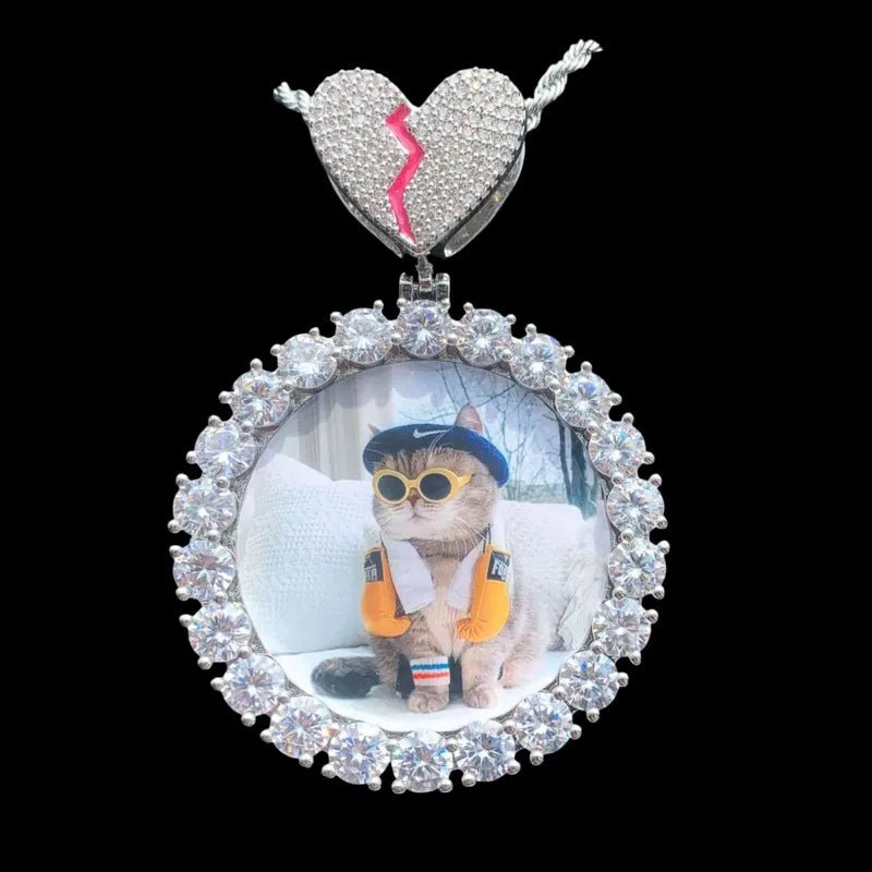 3D Customized Photo Round Pendant - 50mm - TONGSHOP / Length:16 / Length:18