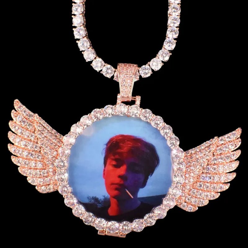 3D Customized Photo Wings Love Pendant - TONGSHOP / Length:16 / Length:18