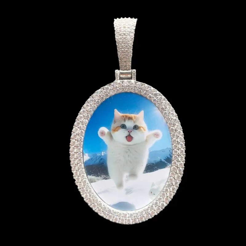 3D Photo Custom Oval Pendant - 42mm - TONGSHOP / Length:16 / Length:18