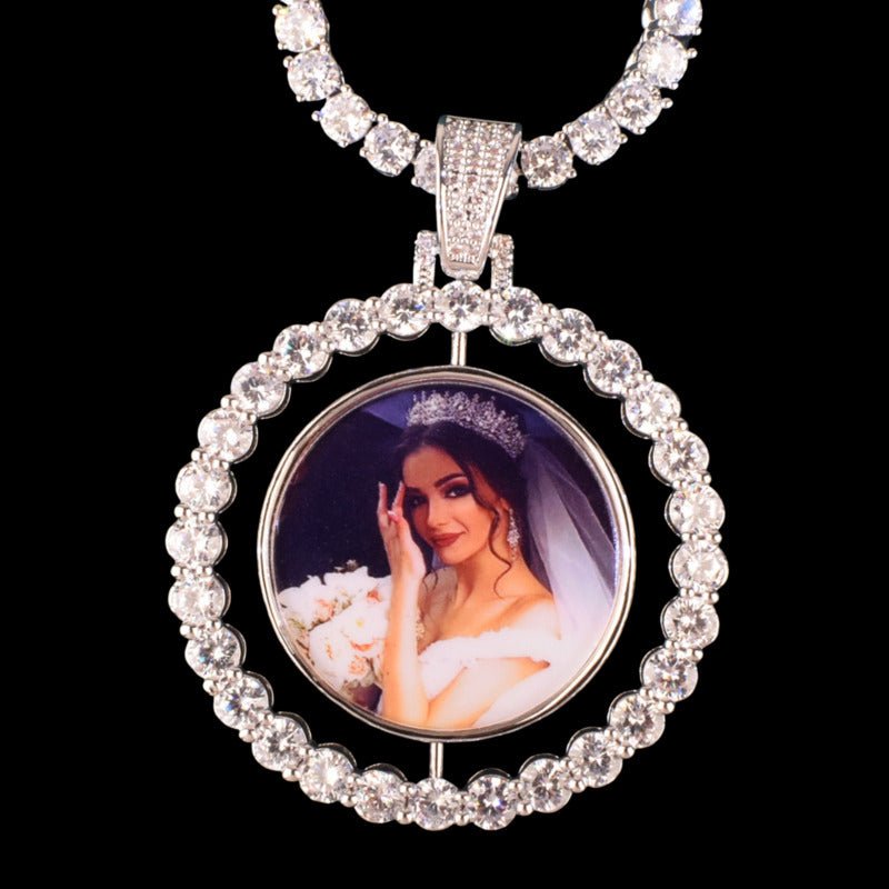 3D Rotating Double - Sided Photo Custom Pendant - 45mm - TONGSHOP / Length:16 / Length:18