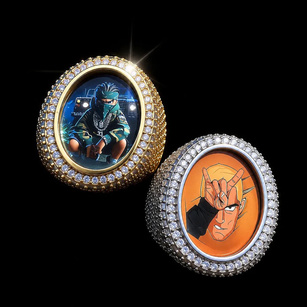 3D Custom Photo Oval Ring - TONGSHOP / Length:16 / Length:18