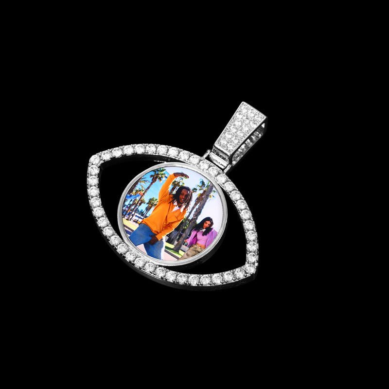 3D Evil Eye Photo Custom Commemorative Pendant - 40mm - TONGSHOP / Length:16 / Length:18