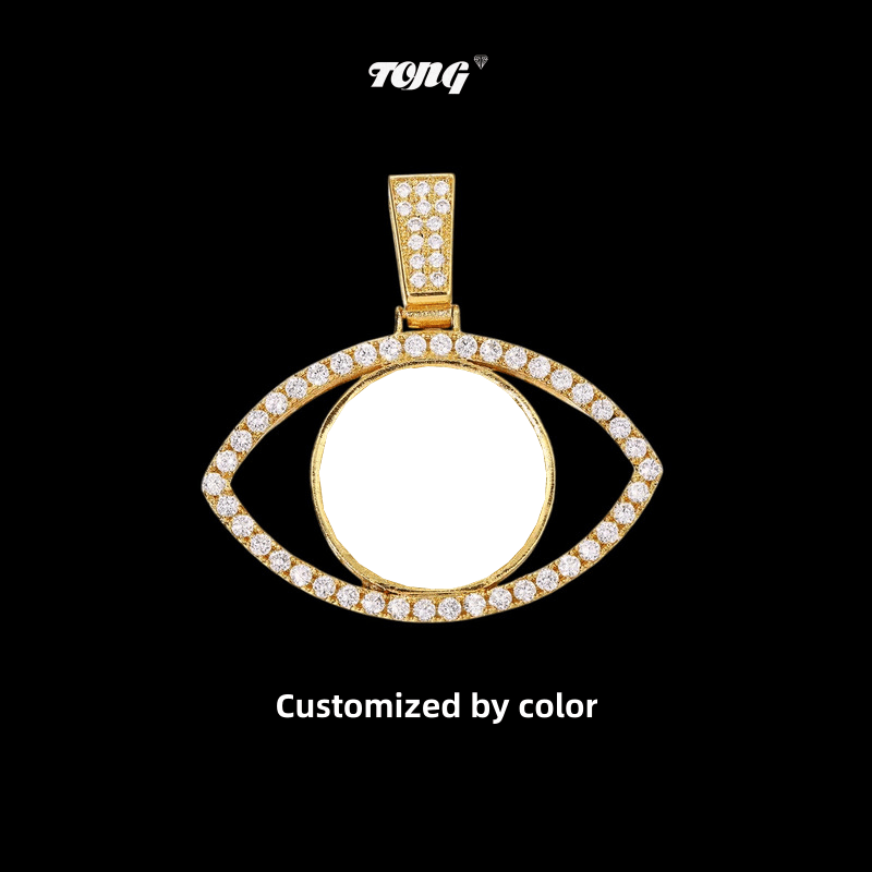 3D Evil Eye Photo Custom Commemorative Pendant - 40mm - TONGSHOP / Length:16 / Length:18