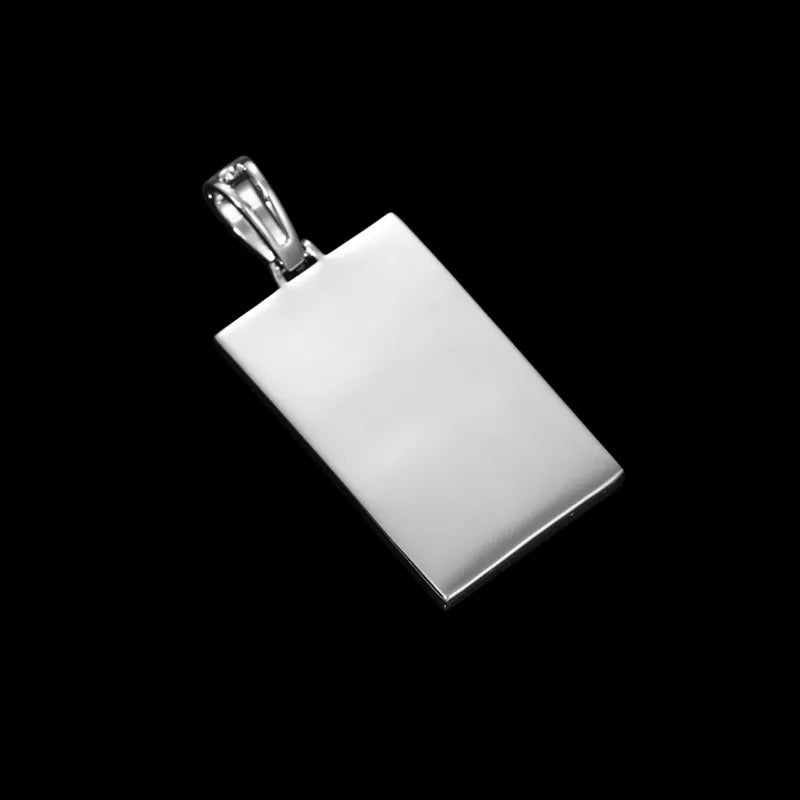 3D Rectangular Solid Custom Photo Pendant - 25mm - TONGSHOP / Length:16 / Length:18