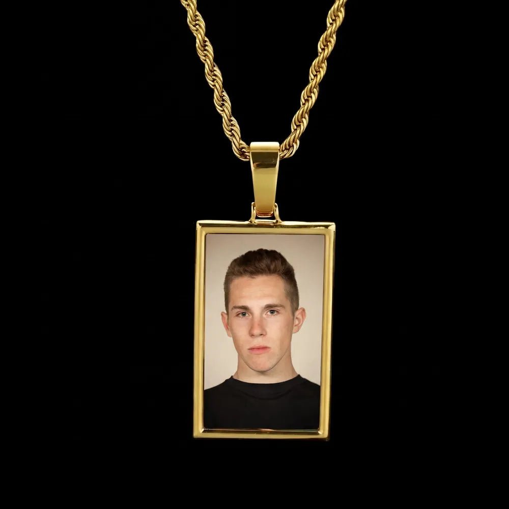 3D Rectangular Solid Custom Photo Pendant - 25mm - TONGSHOP / Length:16 / Length:18
