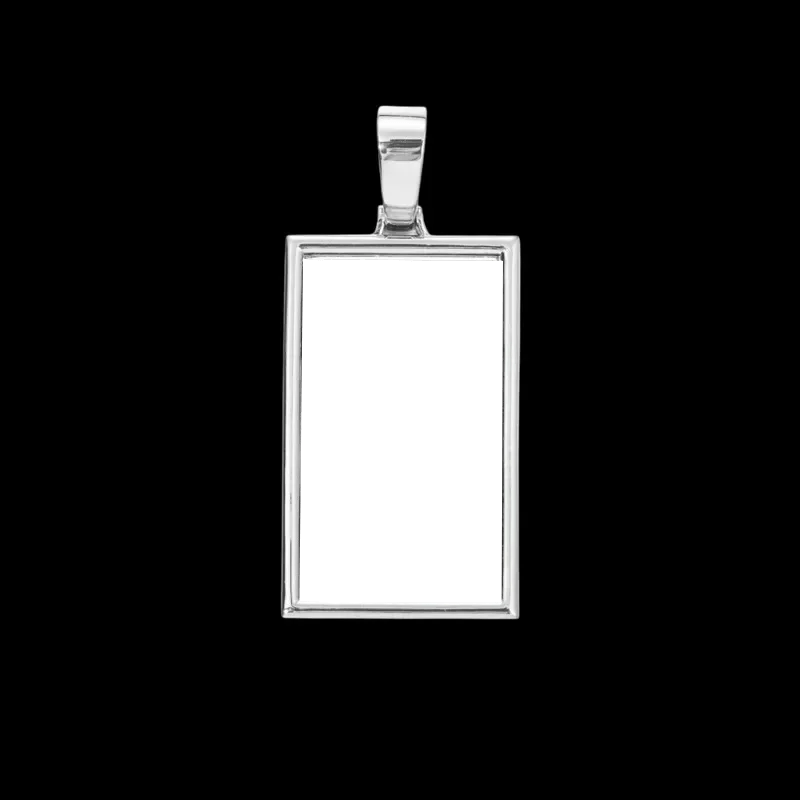 3D Rectangular Solid Custom Photo Pendant - 25mm - TONGSHOP / Length:16 / Length:18