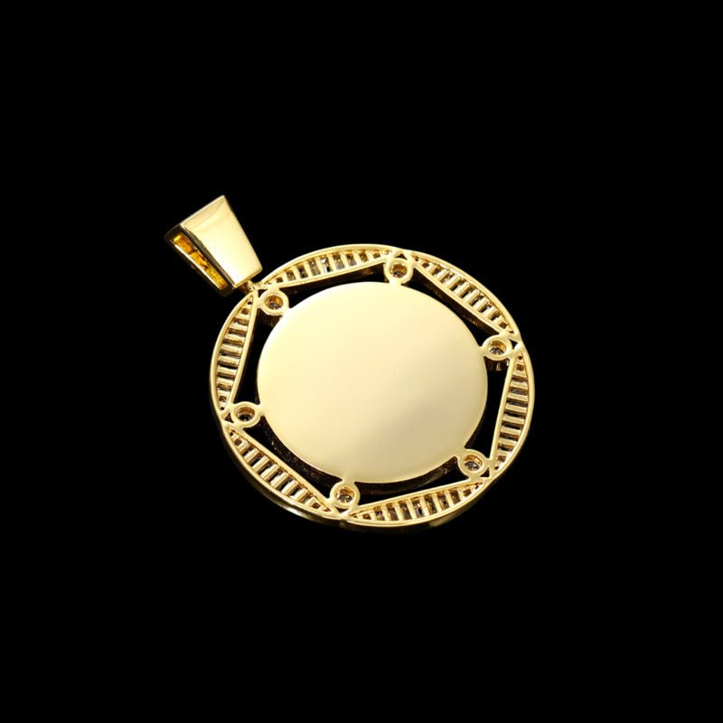 3D Round Hexagonal Solid Photo Custom Commemorative Pendant - 42mm - TONGSHOP / Length:16 / Length:18