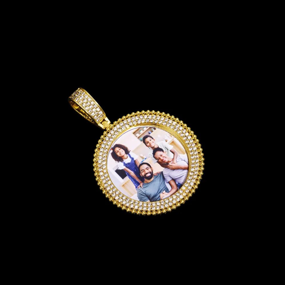 3D Round Solid Custom Photo Pendant - 37mm - TONGSHOP / Length:16 / Length:18