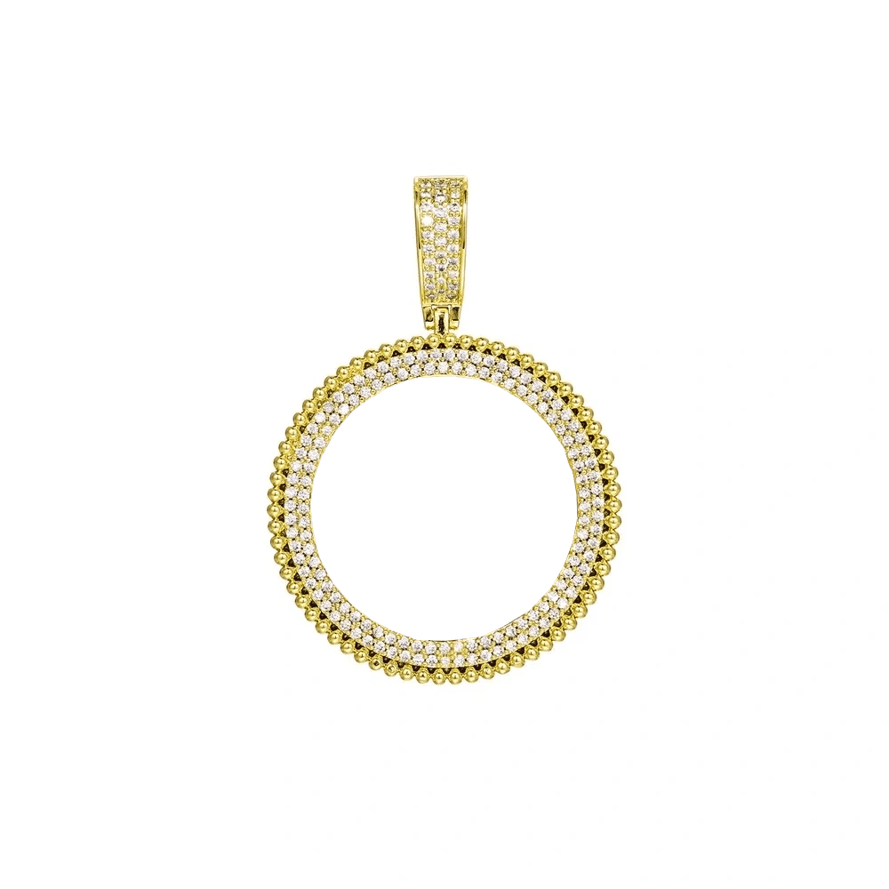 3D Round Solid Custom Photo Pendant - 37mm - TONGSHOP / Length:16 / Length:18