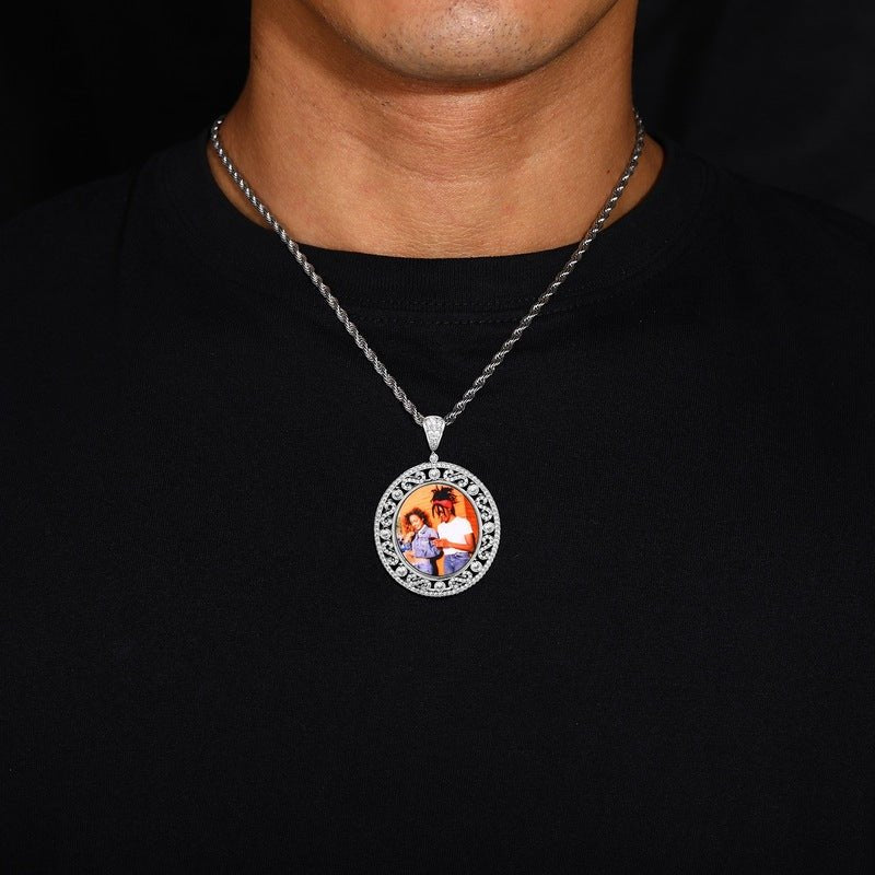 3D Round Solid Photo Custom Commemorative Pendant - 38mm - TONGSHOP / Length:16 / Length:18