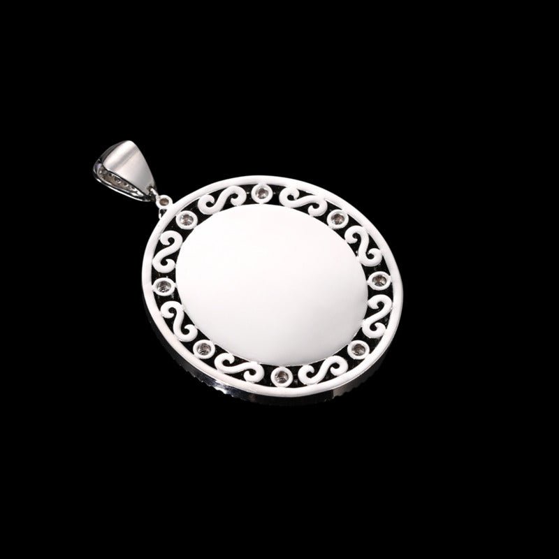 3D Round Solid Photo Custom Commemorative Pendant - 38mm - TONGSHOP / Length:16 / Length:18