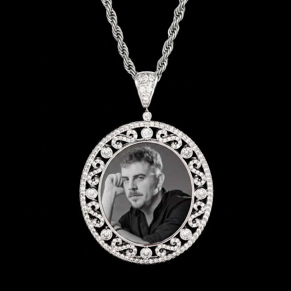 3D Round Solid Photo Custom Commemorative Pendant - 38mm - TONGSHOP / Length:16 / Length:18