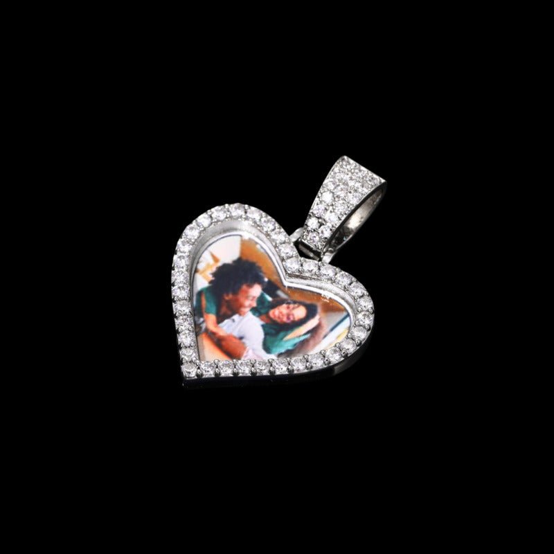 3D Small Solid Heart Photo Custom Commemorative Pendant - 25mm - TONGSHOP / Length:16 / Length:18