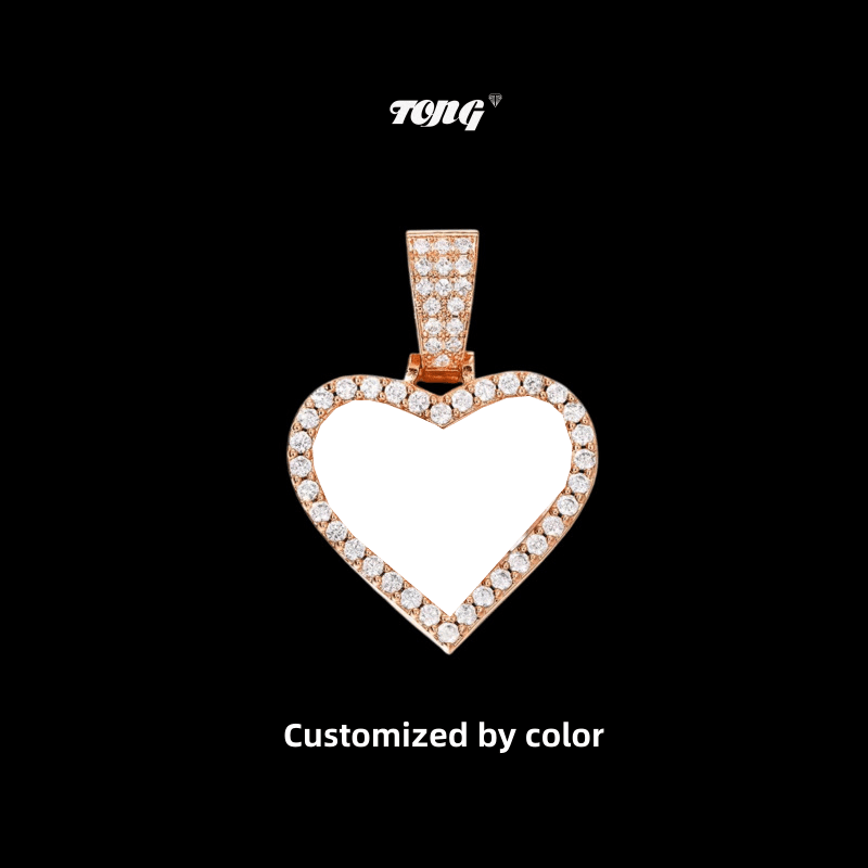 3D Small Solid Heart Photo Custom Commemorative Pendant - 25mm - TONGSHOP / Length:16 / Length:18