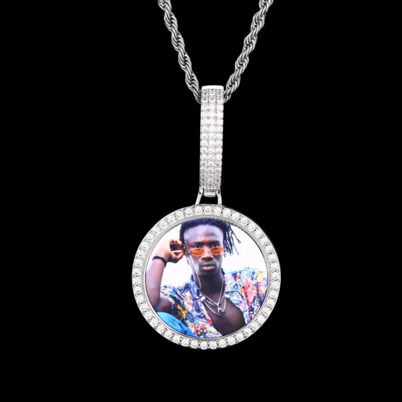 3D Small Solid Round Custom Photo Pendant - 35mm - TONGSHOP / Length:16 / Length:18