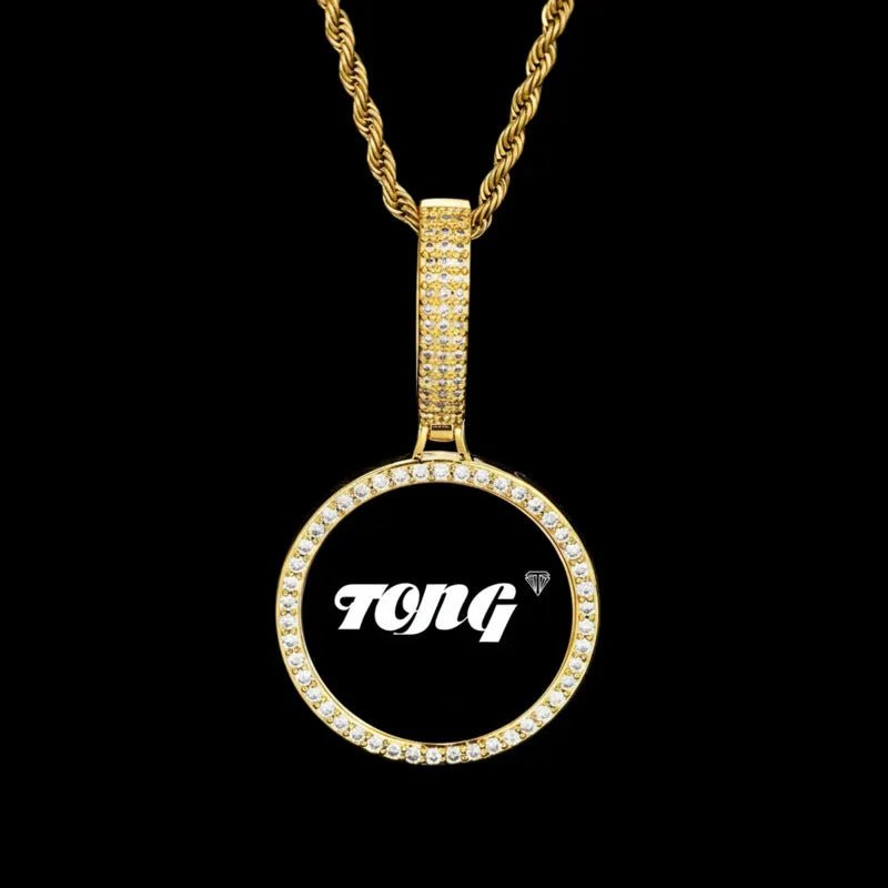 3D Small Solid Round Custom Photo Pendant - 35mm - TONGSHOP / Length:16 / Length:18