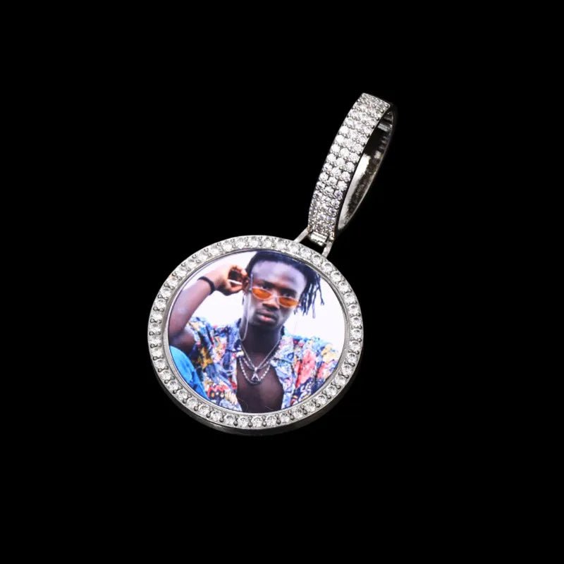 3D Small Solid Round Custom Photo Pendant - 35mm - TONGSHOP / Length:16 / Length:18