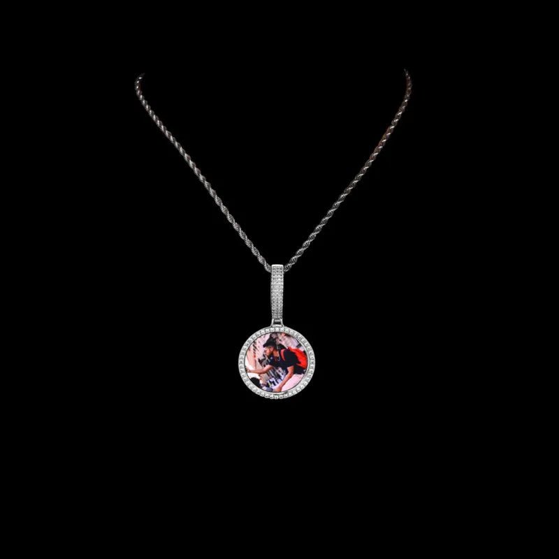 3D Small Solid Round Custom Photo Pendant - 35mm - TONGSHOP / Length:16 / Length:18