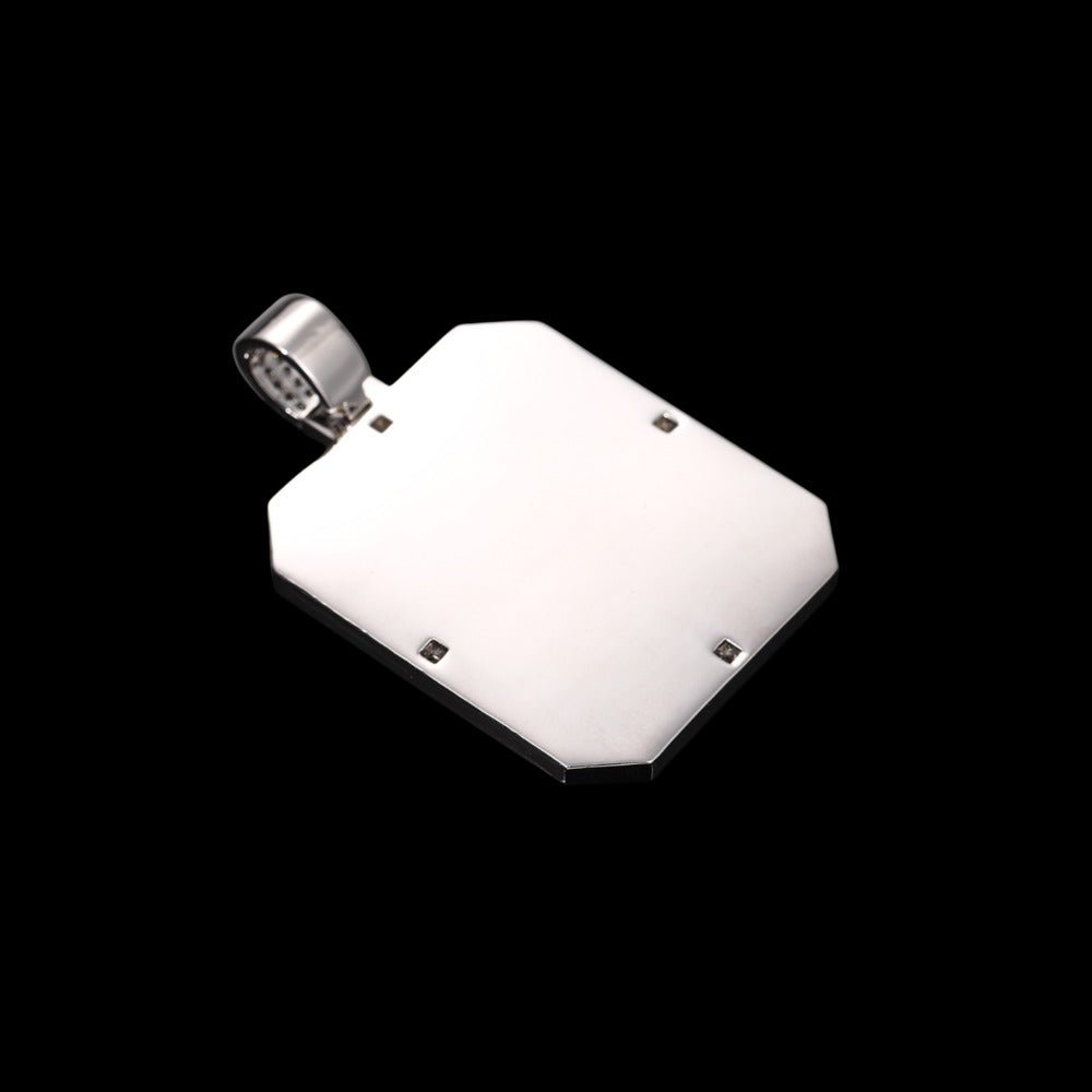 3D Solid Square Oval Custom Photo Pendant - 35mm - TONGSHOP / Length:16 / Length:18