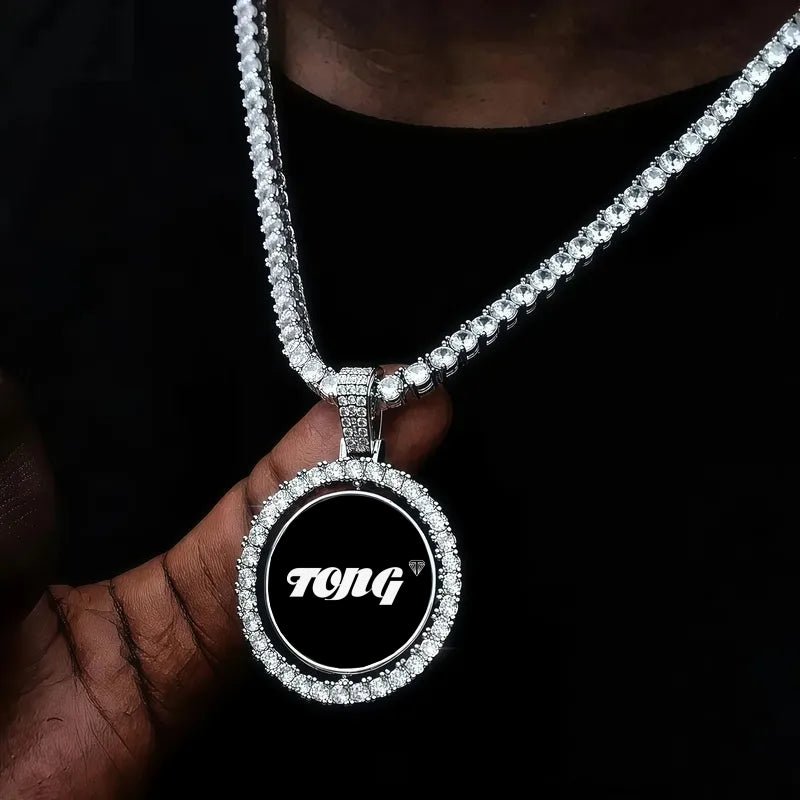 3D SPINNING 2 - FACED CUSTOM PICTURE ROUND PENDANT - 42mm - TONGSHOP / /