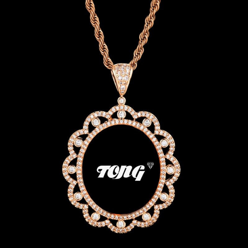 3D Sunflower Solid Photo Custom Commemorative Pendant - 40mm - TONGSHOP / Length:16 / Length:18