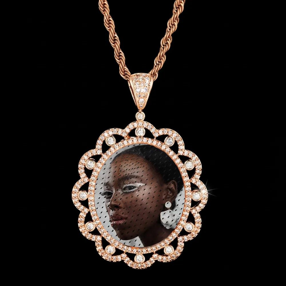 3D Sunflower Solid Photo Custom Commemorative Pendant - 40mm - TONGSHOP / Length:16 / Length:18