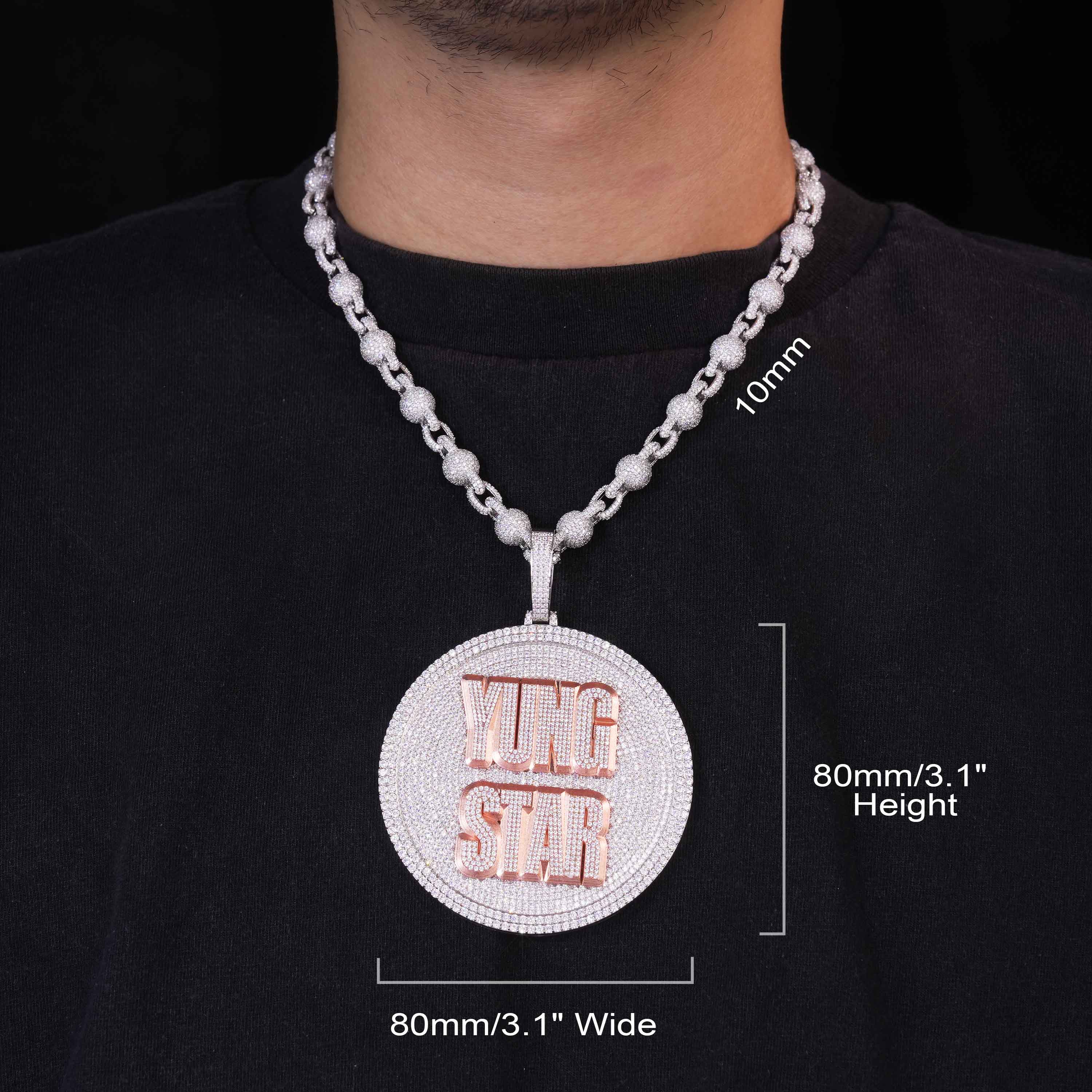 Custom Circle Letter/Logo Pendant - TONGSHOP / Length:16 / Length:18