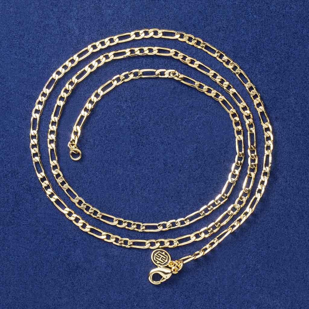 3mm Figaro Chain in Gold - TONGSHOP