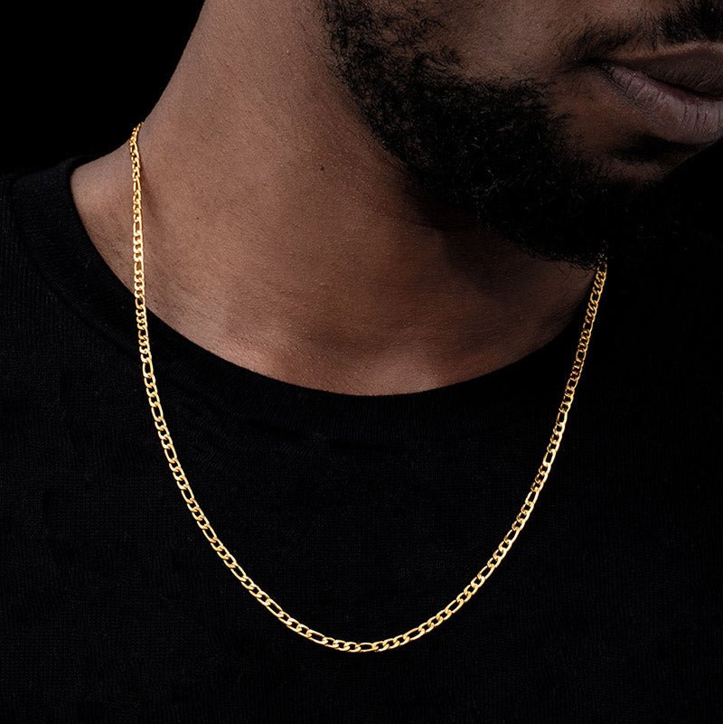 3mm Figaro Chain in Gold - TONGSHOP