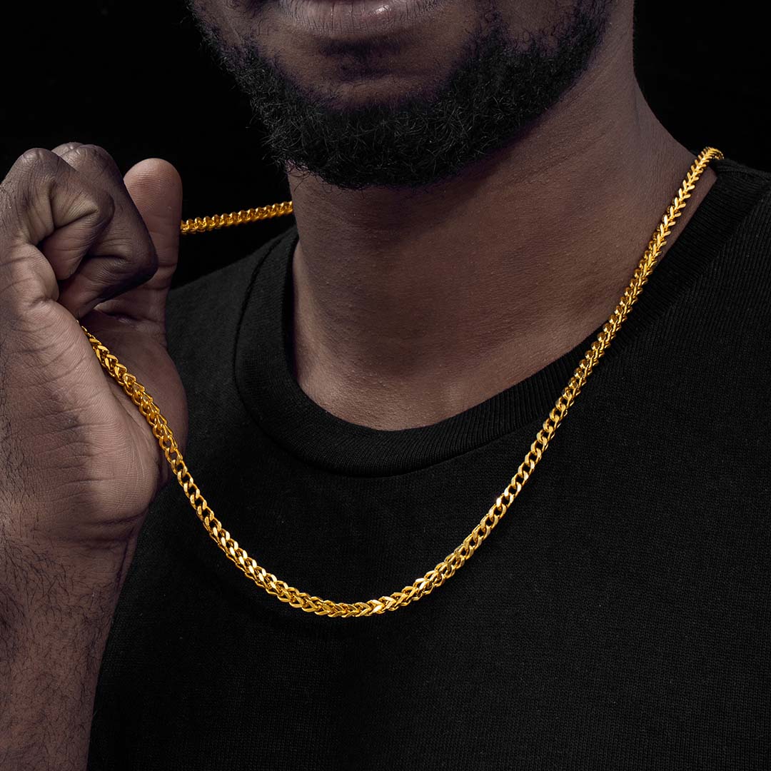3mm Franco Box Chain in 18K Gold - TONGSHOP