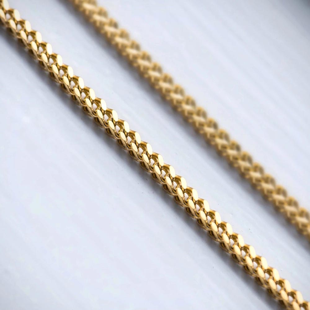3mm Franco Box Chain in 18K Gold - TONGSHOP
