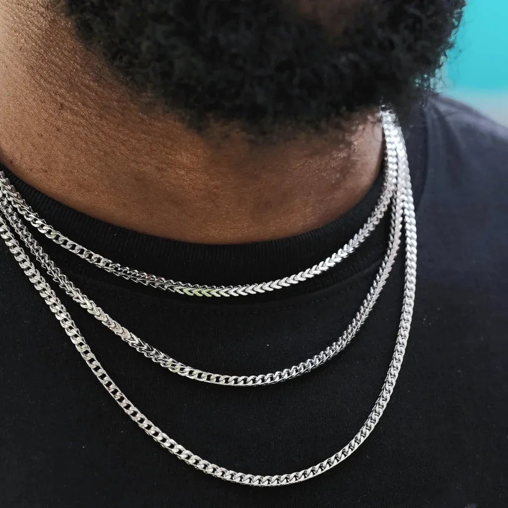 3mm Franco Link Chain White Gold - TONGSHOP / free / nostone