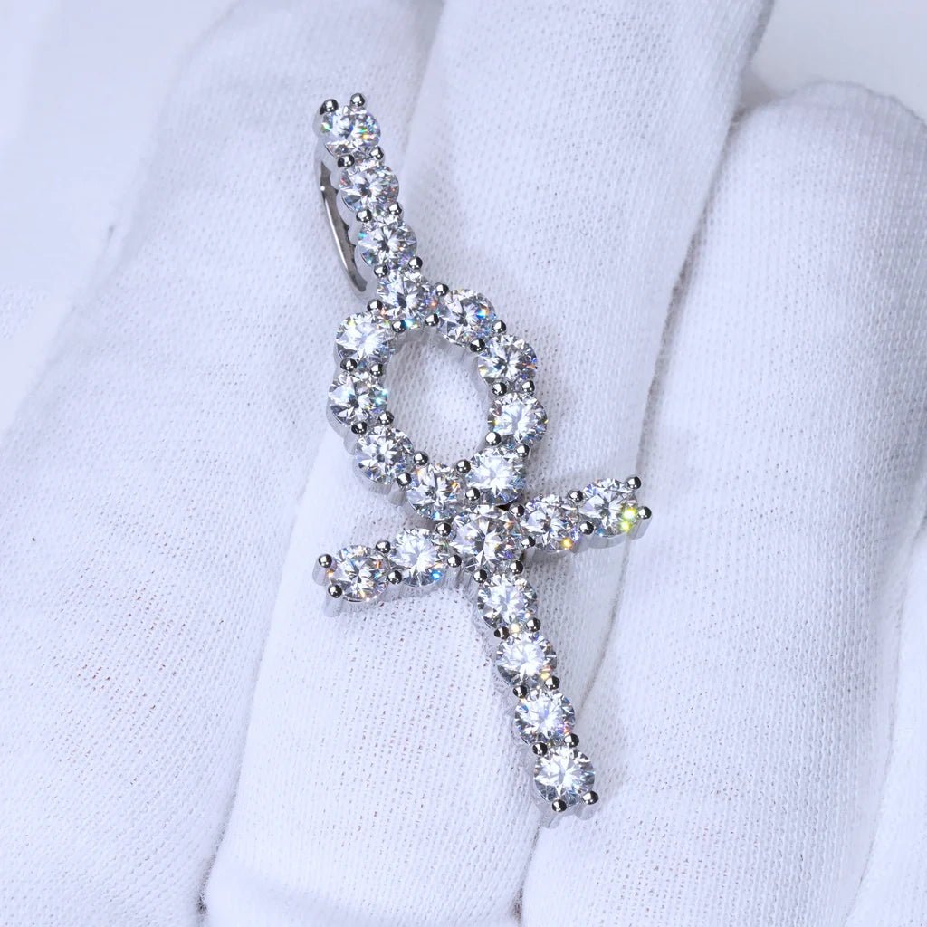 VVS Moissanite Ankh PENDANTS - 4.81 Carat - TONGSHOP / Length:16 / Length:18