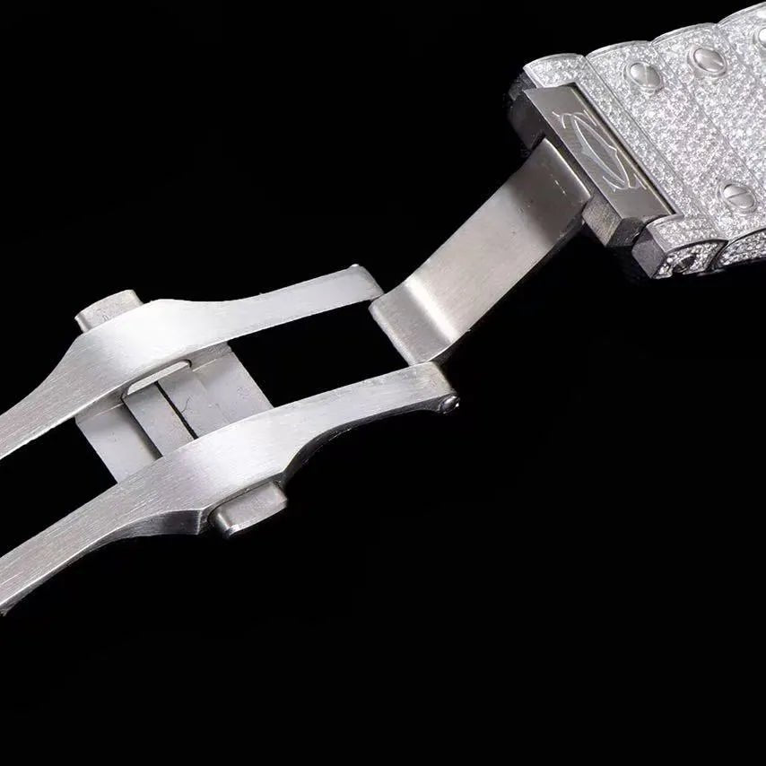 40mm Fully Iced - Out VVS Moissanite Square Watch - White Gold - TONGSHOP / Style:White Gold / WATCH