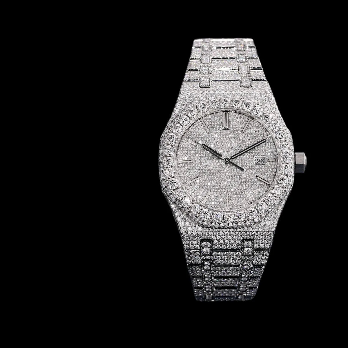 40mm Fully Iced - Out VVS Moissanite Watch - TONGSHOP / Style:White Gold / WATCH
