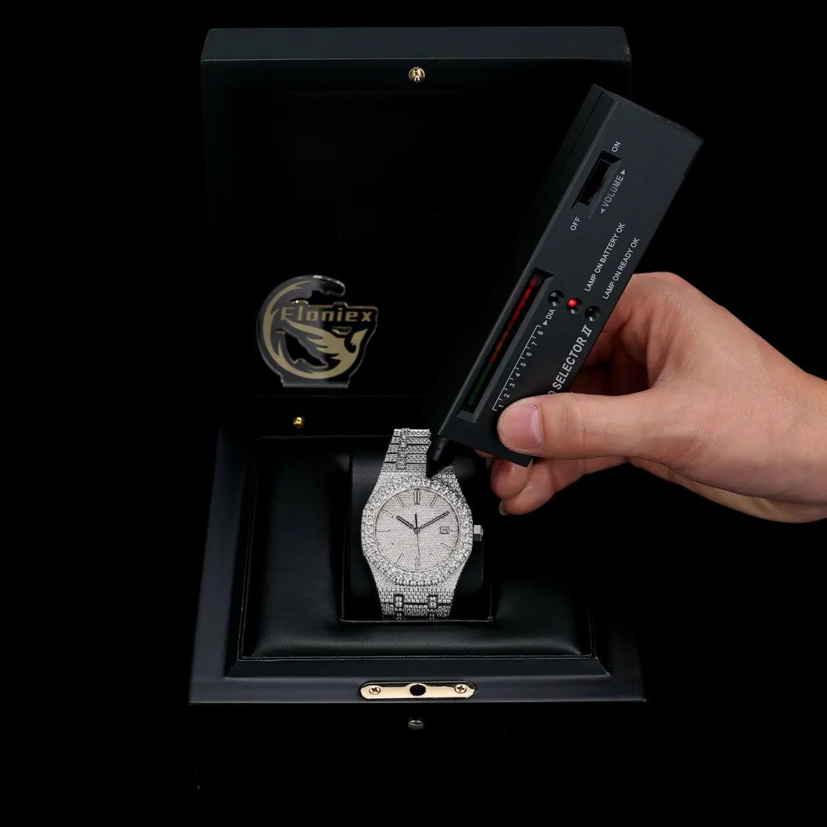 40mm Fully Iced - Out VVS Moissanite Watch - TONGSHOP / Style:White Gold / WATCH