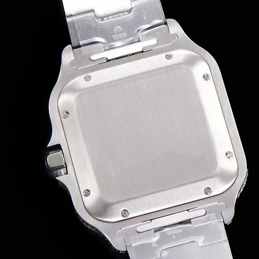 40mm Luxury VVS Moissanite Square Watch - TONGSHOP / Color:Rose Gold / Color:White Gold
