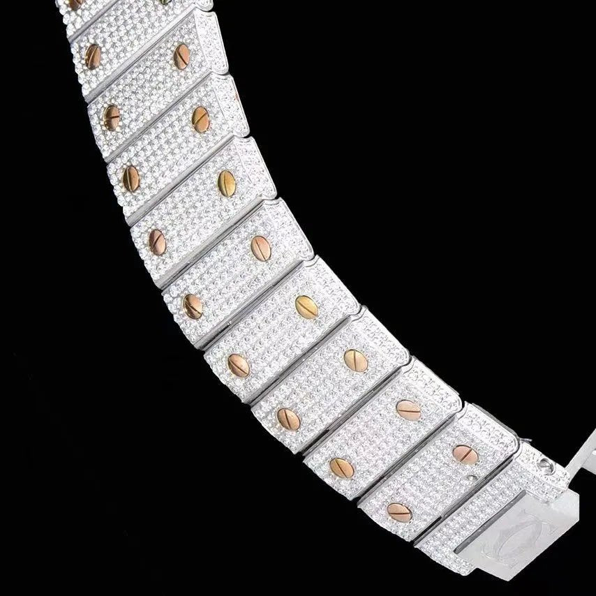 40mm Luxury VVS Moissanite Square Watch - TONGSHOP / Color:Rose Gold / Color:White Gold
