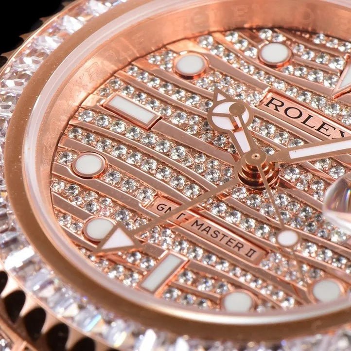 40mm Luxury VVS Moissanite Watch - Rose Gold - TONGSHOP / Color:White Gold / Style:White Gold